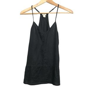 J. Crew- Sleeveless Crossback V-Neck Peplum Type Tank, Black, Size 0